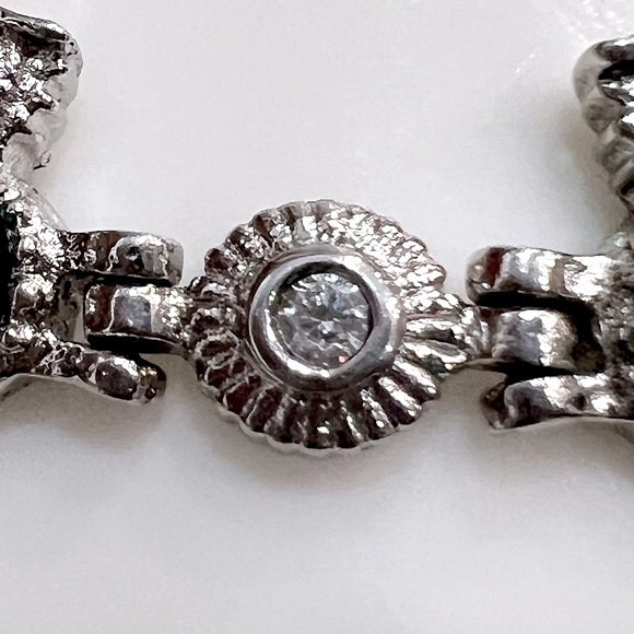 African Malachite and Diamond Silver Owl Bracelet - Picture 4 of 11